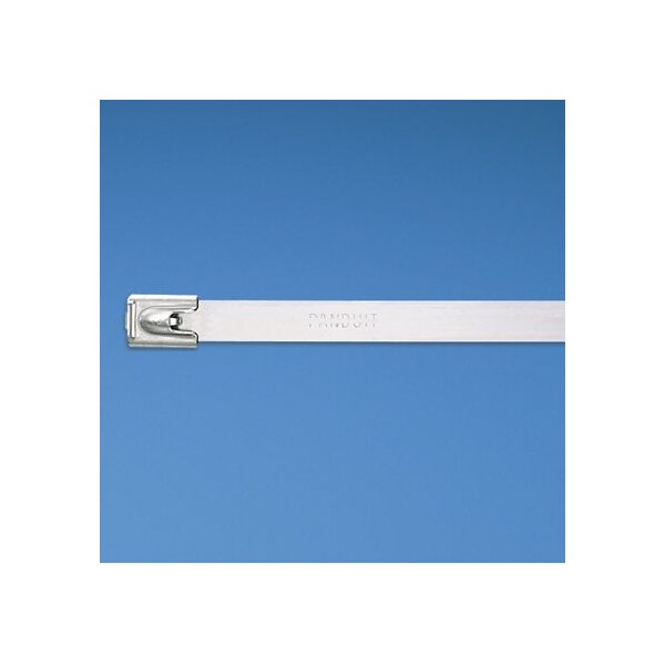 Panduit Cable Tie, 14-1/2 in L, 4 in Max Bundle Dia., Silver, 304 Stainless Steel, 450 lb Strength, 250 PK MLT4H-TL - main